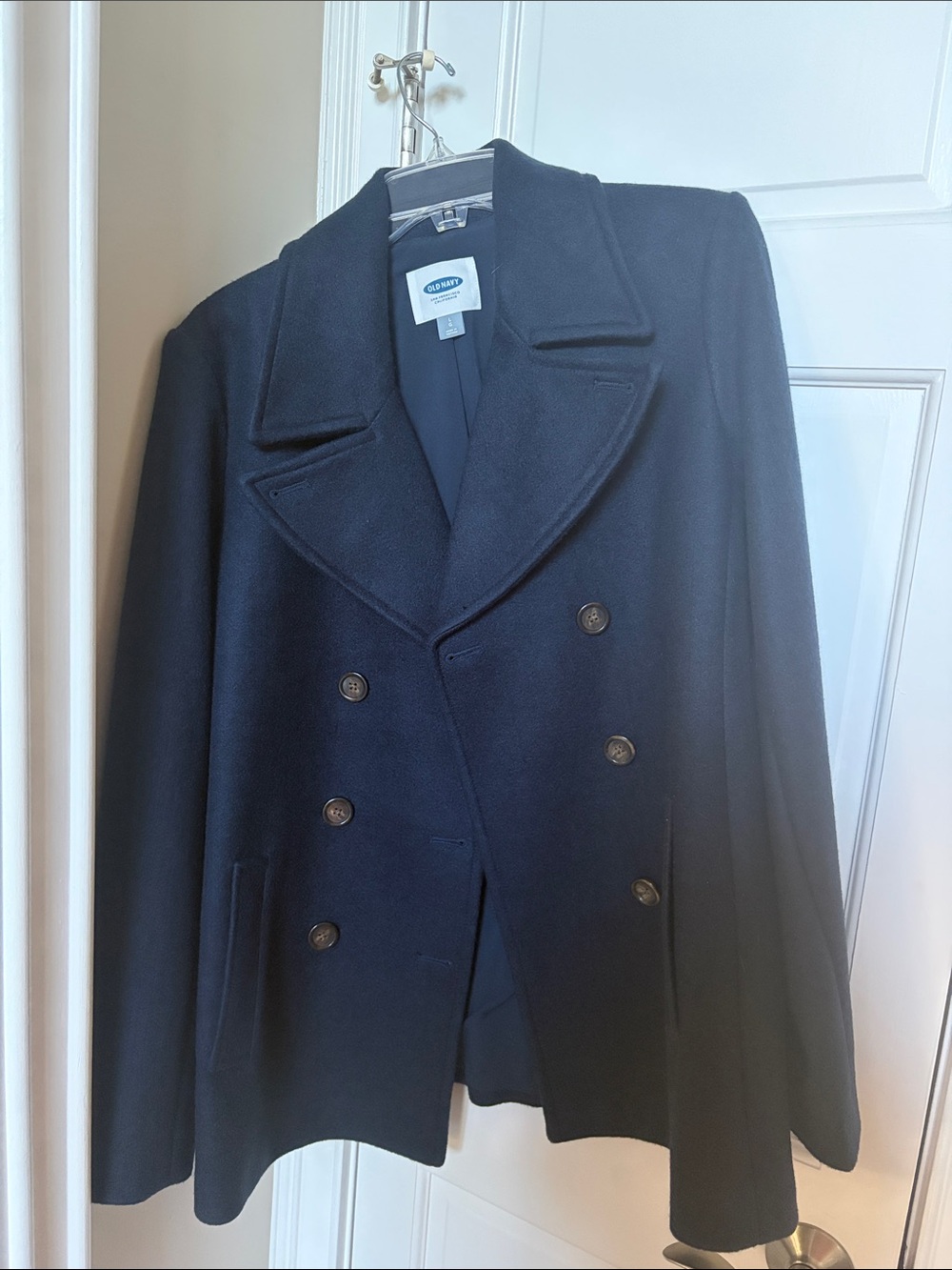 Old Navy Navy Double-Breasted Peacoat